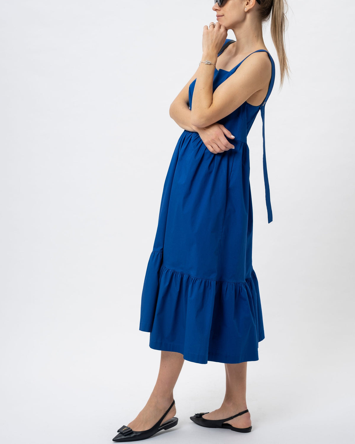 Muulin blue poplin dress Helen